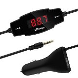 FM Transmitter with 5V24A USB LDesign FM Radio Transmitter for iPhone 6 6s plus iPad iPod Galaxy S6Note 2 Tablets Fast Charging Anti-Static-Interference 924V Input