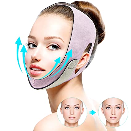 FERNIDA Face Slimming Strap, Facial Weight Lose Slimmer Device Double Chin Lifting Belt, Pain Free V-Line Chin Cheek Lift Up Band Anti Wrinkle Eliminates Sagging Anti Aging Breathable Face Shaper Band