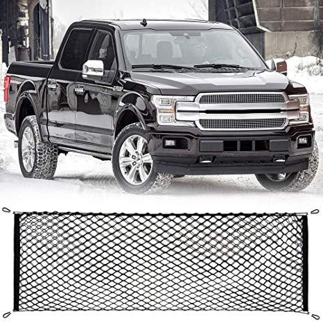 AndyGo Cargo Net Truck Bed Envelope Style Trunk Cargo Organizer Fit Ford F150 Raptor F250 F350 F450