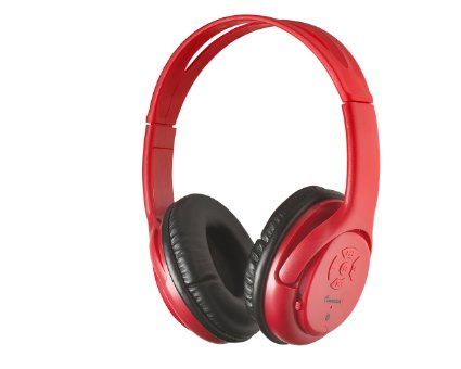 Impecca HSB120BTR Bluetooth Stereo Headset   Music Player - Red