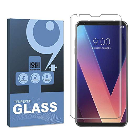 [2-Pack] ALECTIDE LG V30/V30 Plus Screen Protector,nilogo 9H Hardness HD Tempered Glass Screen Protector for LG V30/V30 Plus Full Cover [Anti-Scratch] [No-Bubble] [Quickly Responsive] …