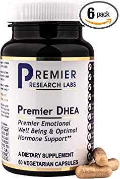Premier DHEA, 60 Capsules, Vegan Product - DHEA (25 mg; Synthesized from Wild Yam) Premier Anti-Aging, Mood Balance and Hormone Support