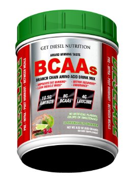 Dieselade All Natural Best Bcaa Available - 8g Vegan BCAAs per serving, 18.5 oz (525 grams),Cherry Limeade flavor