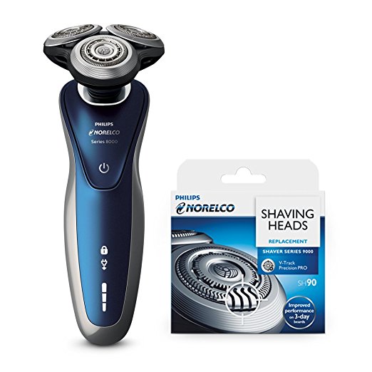 Philips Norelco Electric Shaver 8900 and Replacement Shaver Head Bundle