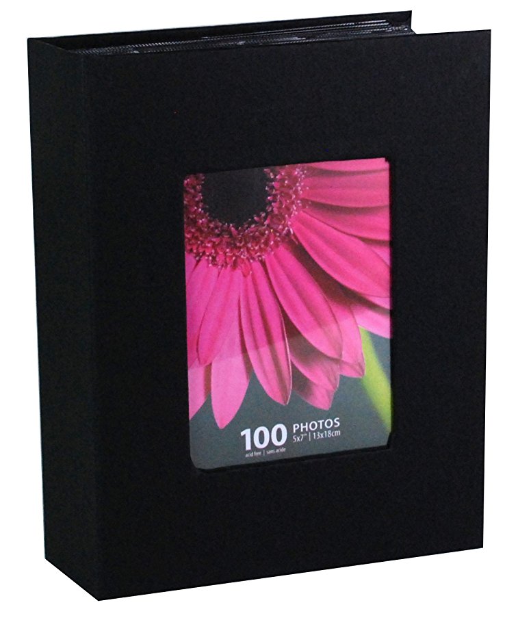 Kiera Grace Photo Album, Holds 100 5-Inch by 7-Inch Photos, Black