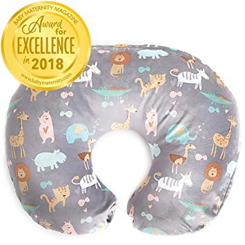Minky Nursing Pillow Cover | Jungle Pattern Slipcover | Best for Breastfeeding Moms | Soft Fabric Fits Snug On Infant Nursing Pillows to Aid Mothers While Breast Feeding | Great Baby Shower Gift
