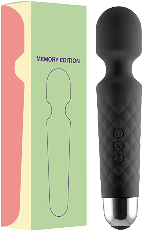 Memory Edition Wireless Wand Massager by Oliver James - 8 Powerful Speeds and 20 Vibration Patterns - Handheld Electric Personal Massager - Waterproof - Travel Bag Included- Black