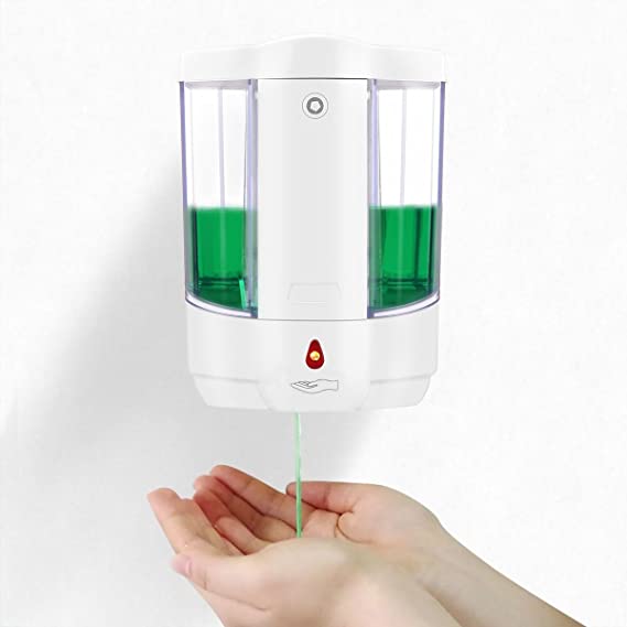 Automatic Touchless Hand Soap Dispenser Sunsbell Battery Powered Sensor Wall Mount Pump Touchless Liquid Infrared Soap Dispenser (800ML-W04)