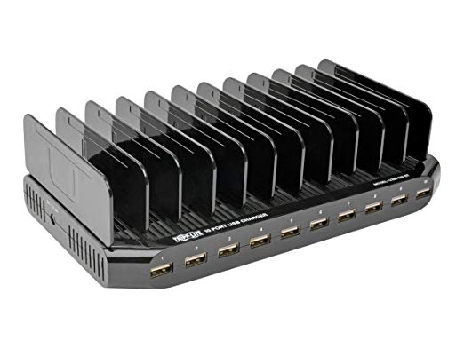 TRIPP LITE 10-Port USB Charging Station Dock with Storage Slots for Tablet iPhone iPad & Laptops (U280-010-ST)