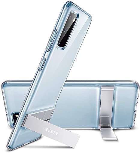 ESR Metal Kickstand Case Compatible with Samsung Galaxy S20 / S20 5G, Vertical and Horizontal Stand, Reinforced Drop Protection, Flexible TPU Case for Samsung Galaxy S20 / S20 5G, Clear