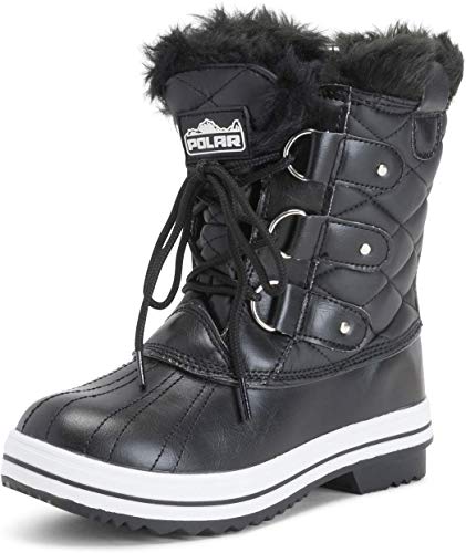 Polar Products Womens Snow Boot Quilted Short Winter Snow Rain Warm Waterproof Boots