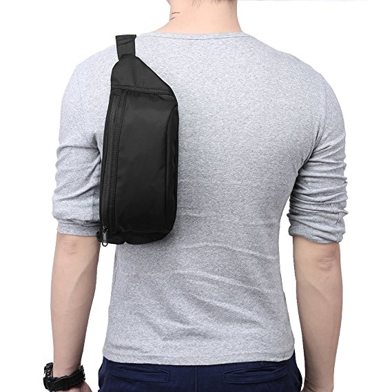WindTook Fanny Pack for Men Running Walking Waist Pack 3-Zipper Pockets with Adjustable Belt Hip Bum Bag