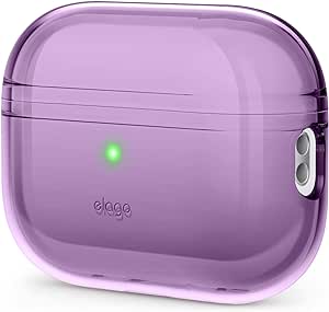 elago Coque Transparente Compatible avec Apple AirPods Pro 2ème Génération Étui - Housse de Protection, Antichoc, Ruban Gel Inclus, Recharge sans Fil, Réduit Le Jaunissement (Violet Intense)