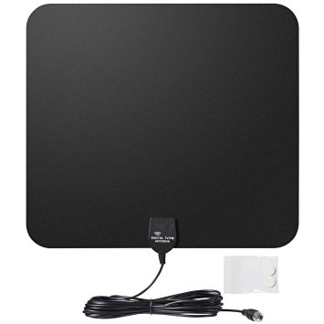 HDTV Antenna, YSTSZ Super Thin Digital Indoor TV Antenna - 35 Miles Range with 16.4ft High Performance Coax Cable, Extremely Soft Design and Lightweight