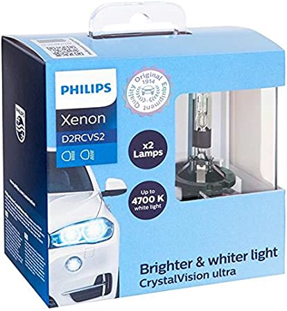 Philips D2S CrystalVision Xenon HID Headlight Bulb, Pack of 2