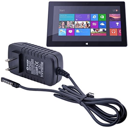 TNP Surface RT Charger AC Adapter 12V 2A Home Wall Travel Power Supply Charging Cable Cord Replacement US Plug for Microsoft Surface Windows RT 10.6" Surface Pro Tablet (Black)