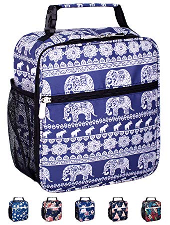 Leakproof Insulated Reusable Cooler Lunch Bag - Durable Compact Office Work School Lunch Box with Multi-Pockets & Detachable Buckle Handle for Women,Men and Kids-Elephant