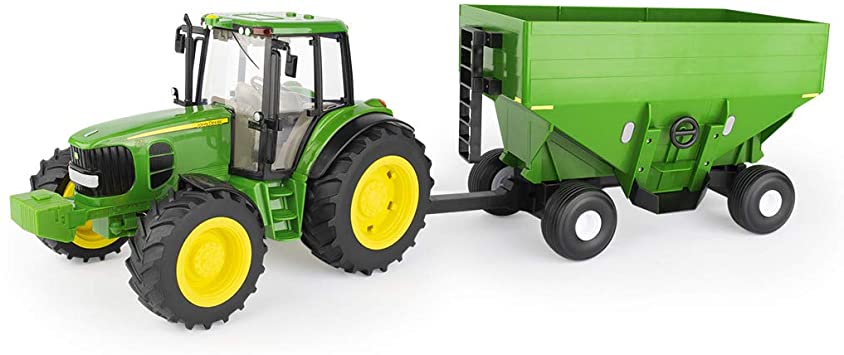 John Deere Tomy 1/16 Big Farm 7430 Tractor Toy & Gravity Wagon