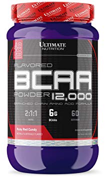 Ultimate Nutrition Flavored BCAA Powder - Caffeine Free with 3g Leucine 1.5g Valine 1.5g Isoleucine - Post Workout Amino Acid Supplement, Ruby Red Candy, 60 Servings