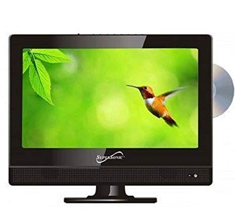 SuperSonic 1080p 13.3-Inch LED Widescreen HDTV with HDMI Input, AC/DC Compatible for RVs and Built-in DVD Player