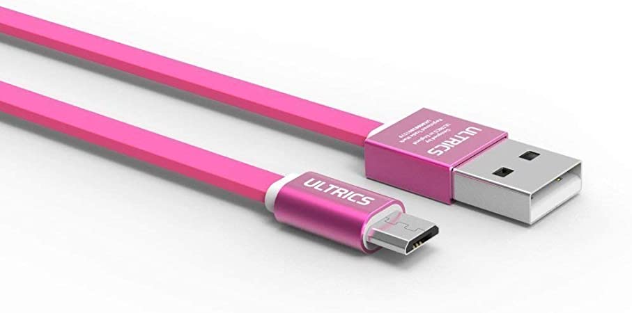 ULTRICS Micro USB Cable 1M (3FT) TPE Flat USB 2.0 A Male to Micro USB Charging Cable, Android Fast Data Sync Cord Compatible with Samsung Galaxy Lenovo OnePlus Nokia LG PS4 XBOX Tablet – Pink