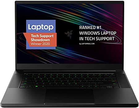 Razer Blade 15 Gaming Laptop 2020: Intel Core i7-10750H 6 Core, NVIDIA GeForce RTX 2070 Max-Q, 15.6" FHD 1080p 144Hz, 16GB RAM, 512GB SSD, CNC Aluminum, Chroma RGB Lighting, Thunderbolt 3, Black