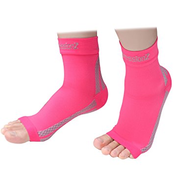 Foot Sleeves (1 Pair) Best Plantar Fasciitis Compression Sock for Men & Women - Heel Arch Support/ Ankle Sock, Great for Hiking, Better feel than Copper Fit