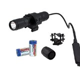 Orion H40W-S 500 Lumens LED Tactical Flashlight with Strobe Mode Rifle Barrel or Rail Mount Remote Pressure Switch and Batteries