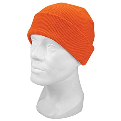 Hot Shot Men's Acrylic Cuff Cap Knit Hat, Blaze Orange, One Size