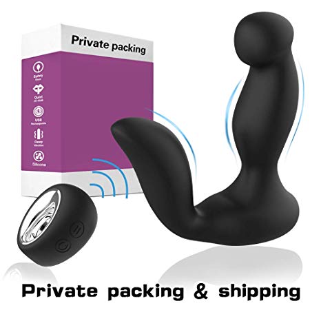Male Prostate Massager with Testes Stimulation, 12 Speed Vibrating Anal Butt Plug Dual Motors G-spot Vibrator & Anal Stimulator Wireless Remote Anus Sex Toy for Men, Woman, Couples & Gay