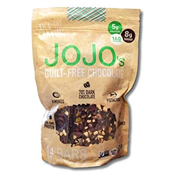 JoJo's Guilt-Free Chocolate with Almonds, 70% Dark Chocolate, Pistachios, Dried Cranberries