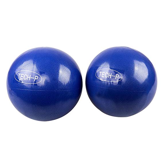 TECH-P Pilates Mini Exercise Ball - 25cm (7" to 9") Stability Ball for Pilates, Yoga, Training and Physical Therapy-2 Pack