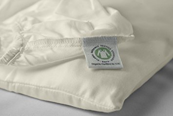 Organic Cotton Crib Sheet by Whisper Organic- GOTS Certified, 300 Thread Count, Sateen , Luxury Super Soft Highest Quality Best Price (52x28x9, Ivory)