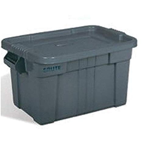 Rubbermaid Commercial Products Brute Tote Storage Container with Lid, 20-Gallon, Gray (FG9S3100GRAY) (Pack of 6)