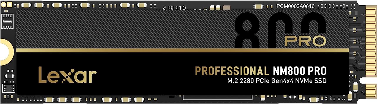 Lexar Professional NM800 PRO SSD 512GB PCIe Gen4 NVMe M.2 2280 Internal Solid State Drive, Up to 7450MB/s Read, for PS5, Gamers and Creators (LNM800P512G-RNNNG)