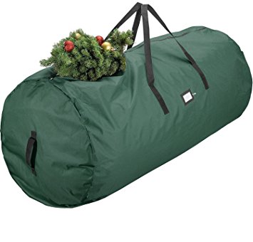 Zober Premium 600D Polyester Christmas Tree Bag - Artificial Christmas Tree Storage for Un-Assembled Trees up to 7’ Tall with Sleek Zipper - Also Fits Holiday Inflatables | 60 x 30 x 30 | (Green)