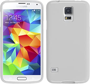 PhoneNatic Silicone Case Compatible with Samsung Galaxy S5 - Candy White Cover   Protective foils