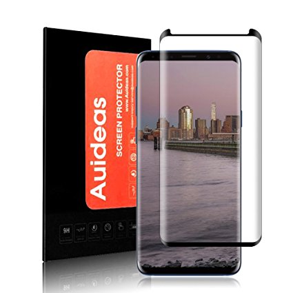 Galaxy S9 glass screen protector, Auideas premium glass scratch-resistant screen protector, clear HD Samsung Galaxy S9 screen film.