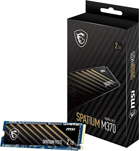 MSI SPATIUM M370 NVMe M.2 2TB Internal SSD PCIe Gen4 NVMe 1.3 3D NAND 1600 TBW