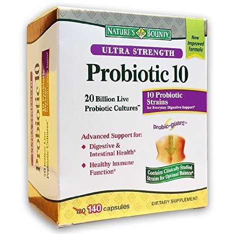 Nature's Bounty Ultra Strength Probiotic 10 140 Capsules - New Improved Formula by Nature's Bounty
