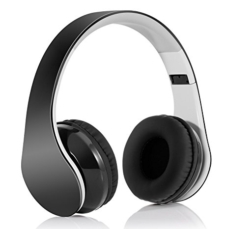 Over-ear Headphones ,LinkWitz Bluetooth4.1 Wireless Foldable Hi-Fi Stereo Headsets with 3.5mm Audio Jack MIC, 15 Hours Playtime for Smart Phones & Tablets - Black