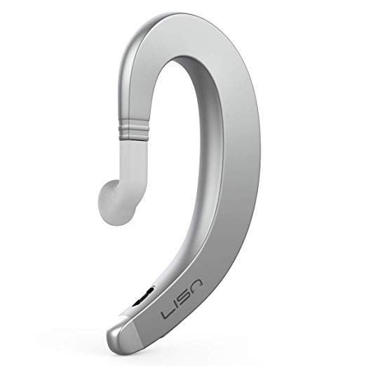 Ear-Hook Bluetooth Headphones,Wireless Non Ear Plug Single Ear Bluetooth Headsets with Mic,Painless Wearing Bluetooth Earpiece 8-10 Hrs Playtime for Cell Phone(Silver)