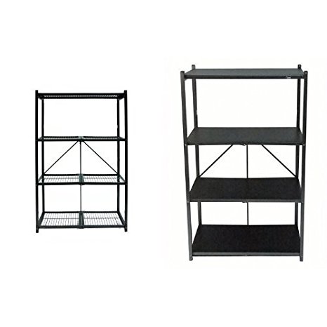 Origami R5-01 General Purpose 4-Shelf Steel Collapsible Storage Rack, Large with Plastic Liner