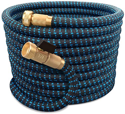 Expandable Garden Hose, 2020 Upgraded 50ft Water Hose with Superior Strength 3750D Fabric, Flexible Hose with 4 Layers Latex, 3/4 Solid Brass Connectors for Watering, Washing and Gardening