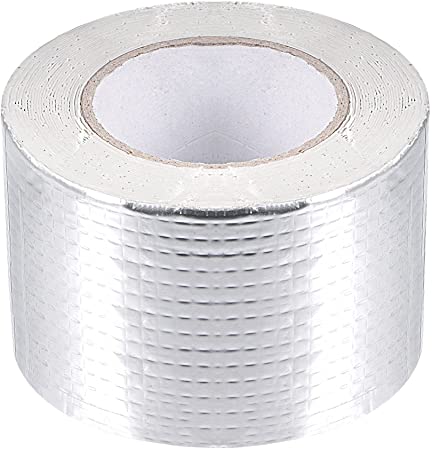 uxcell Butyl Rubber Aluminum Foil Tape 4" Width 33ft Length Strong Self-Adhesive Repair Tape for Roof Crack Window Sealing