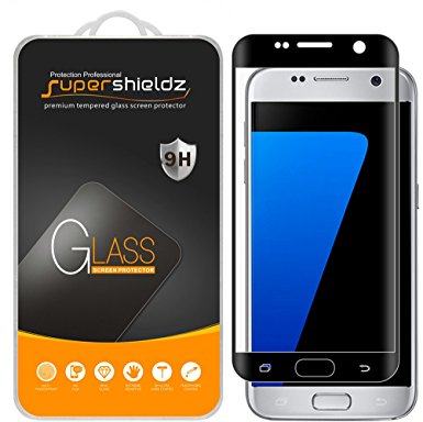 Supershieldz for Samsung Galaxy S7 Tempered Glass Screen Protector, [Full Cover] [3D Curved Glass] Anti-Scratch, Bubble Free, Lifetime Replacement Warranty (Black)