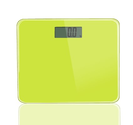INSEN High Accuracy Digital Body Weight Bathroom Scale with Tempered Glass Surface, Light Green