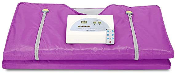 TTLIFE 2 Zone Digital Far-Infrared (FIR) Oxford Sauna Blanket,Weight Loss Body Shaper Professional Detox Therapy Anti Ageing Beauty Machine(Purple)