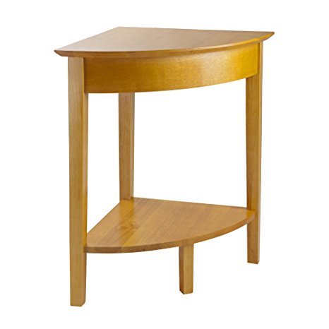 Winsome Wood Corner Desk with Shelf, Honey