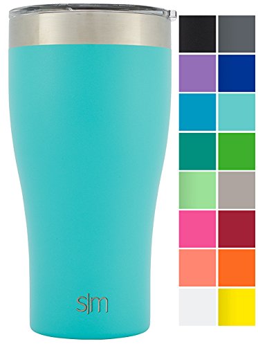 Simple Modern 22oz Slim Cruiser Tumbler - Vacuum Insulated Double-Walled 18/8 Stainless Steel Hydro Travel Mug - Powder Coated Coffee Cup Flask - Caribbean Blue